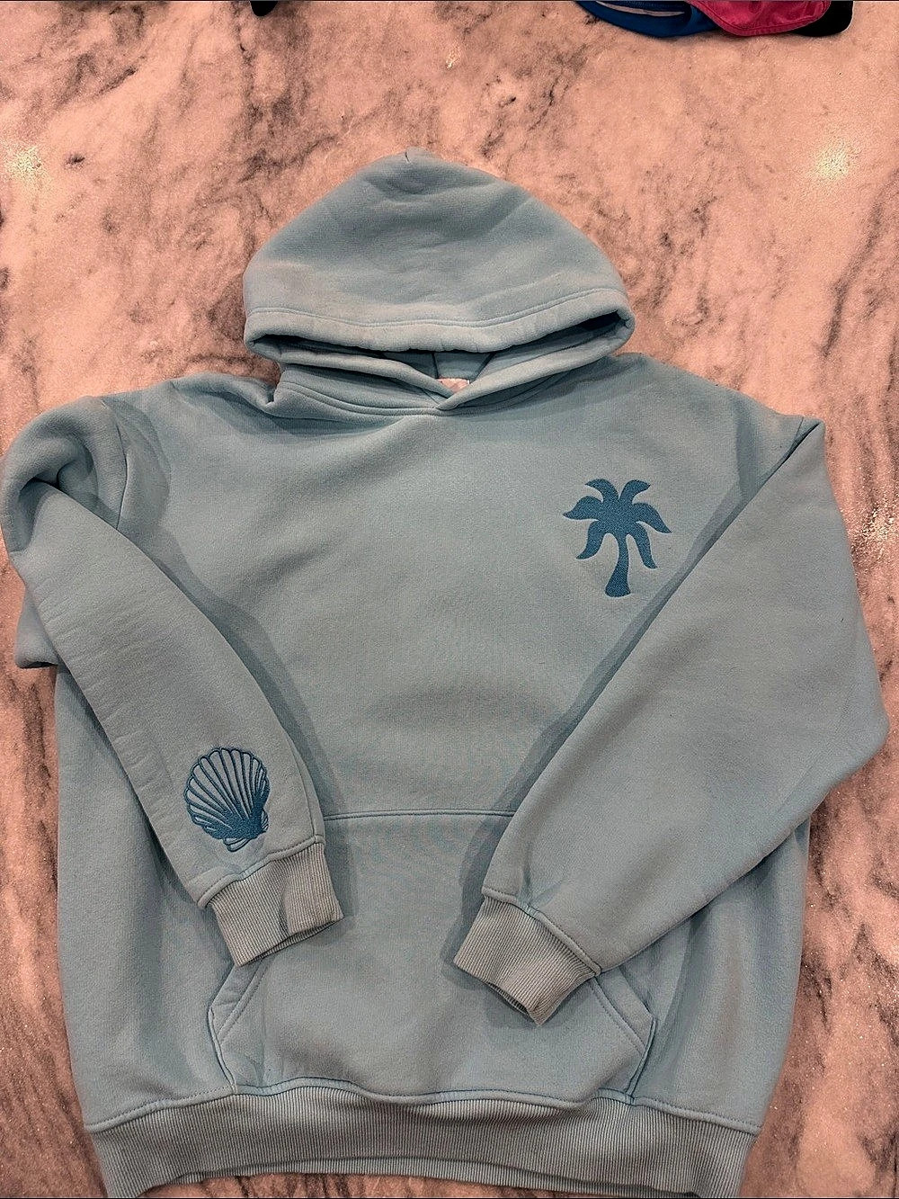 Pink Palm Puff hoodie size M